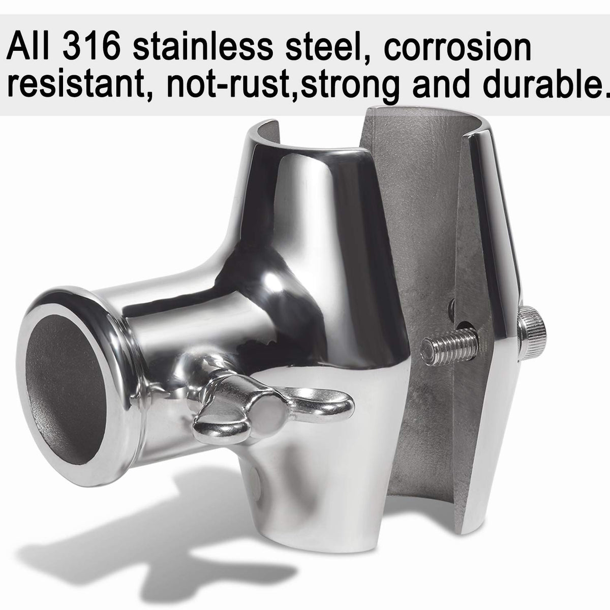 Rail Mount 316 Stainless Steel Flag Pole Holder J578