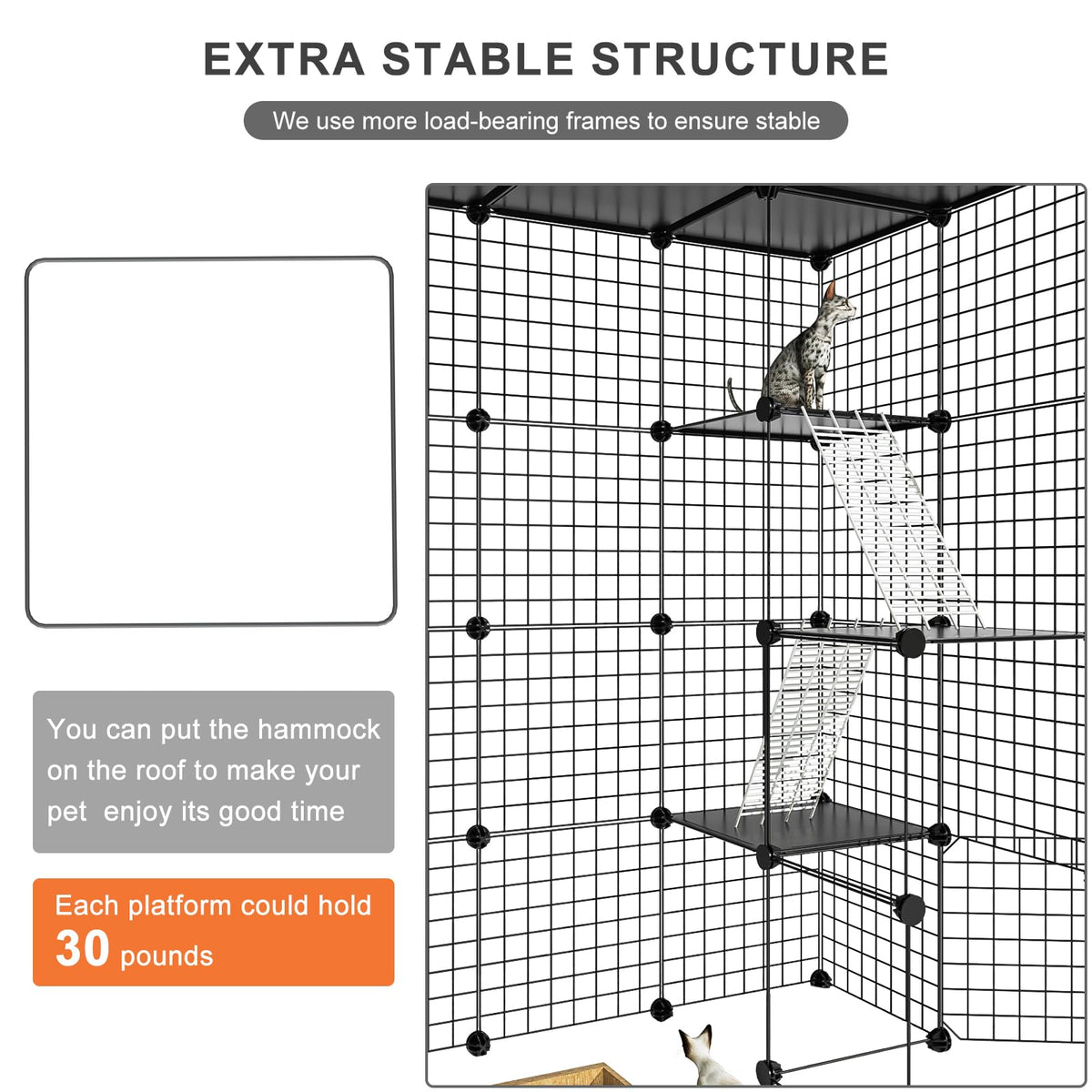 Large Detachable Metal Wire Cat Enclosure W1769