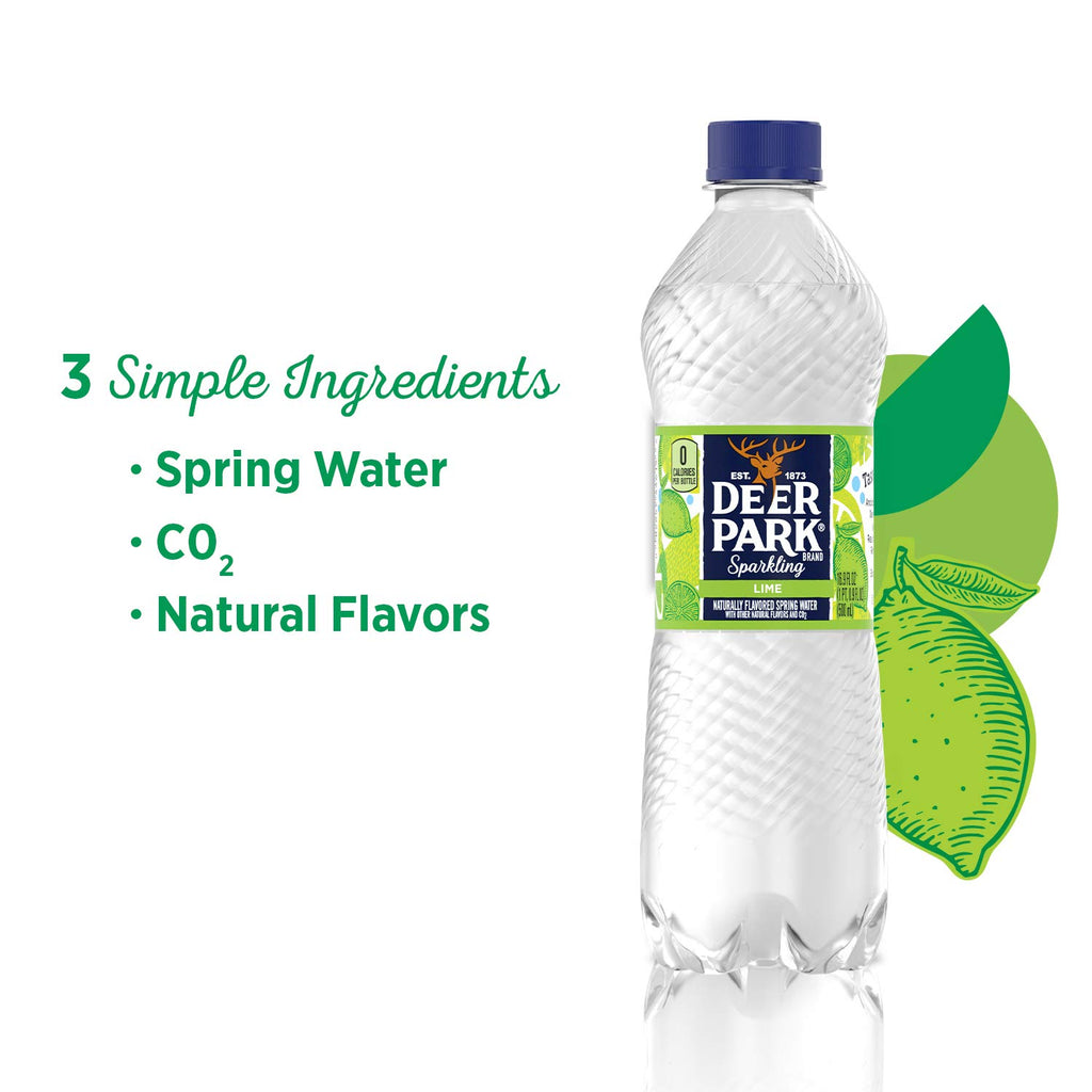Sparkling Water Zesty Lime 16.9 Fl Oz (Pack of 8) U607255
