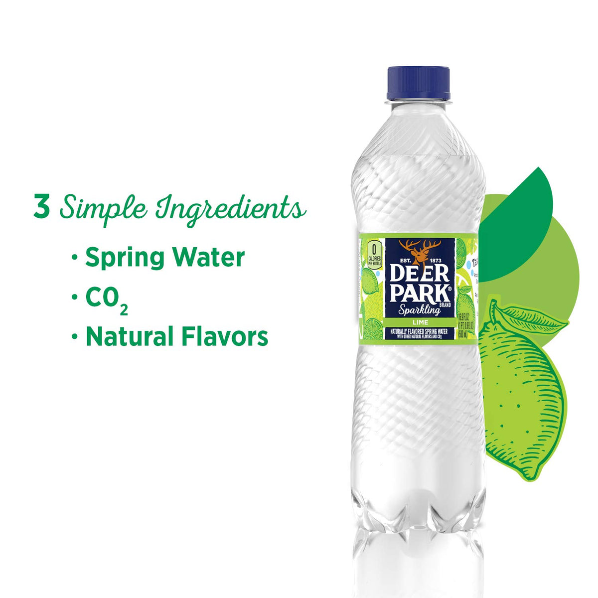 Sparkling Water Zesty Lime 16.9 Fl Oz (Pack of 8) U607255