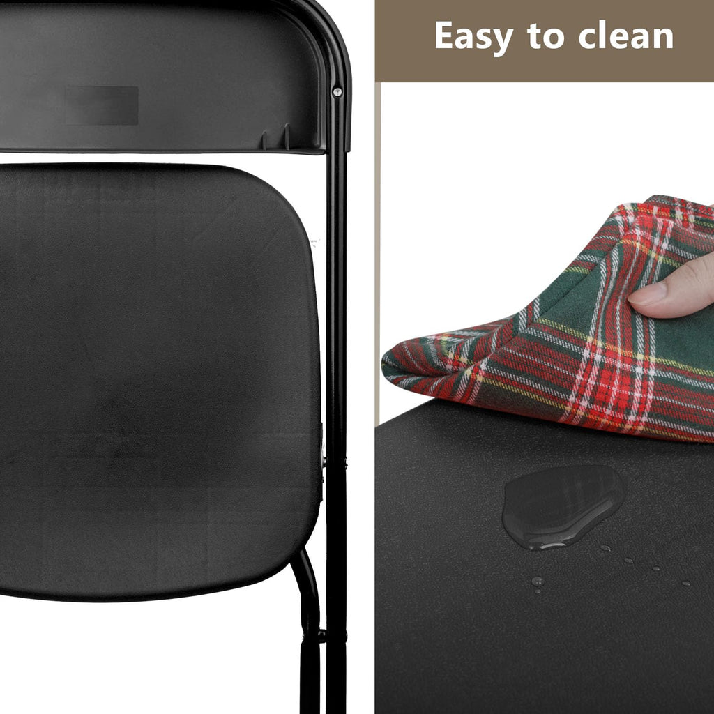 Portable Heavy Duty Folding Chairs 10 Pack Black C63376