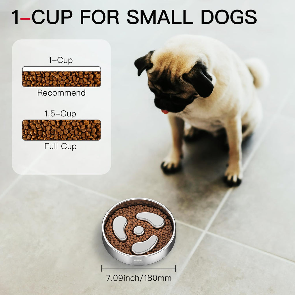 Slow Feeder Dog Bowl 304 Stainless Steel Non-Slip C2909