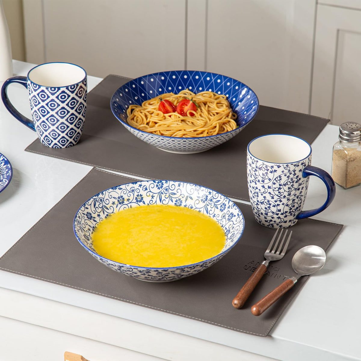 40 Oz Ceramic Pasta Bowls Set of 4 C8460