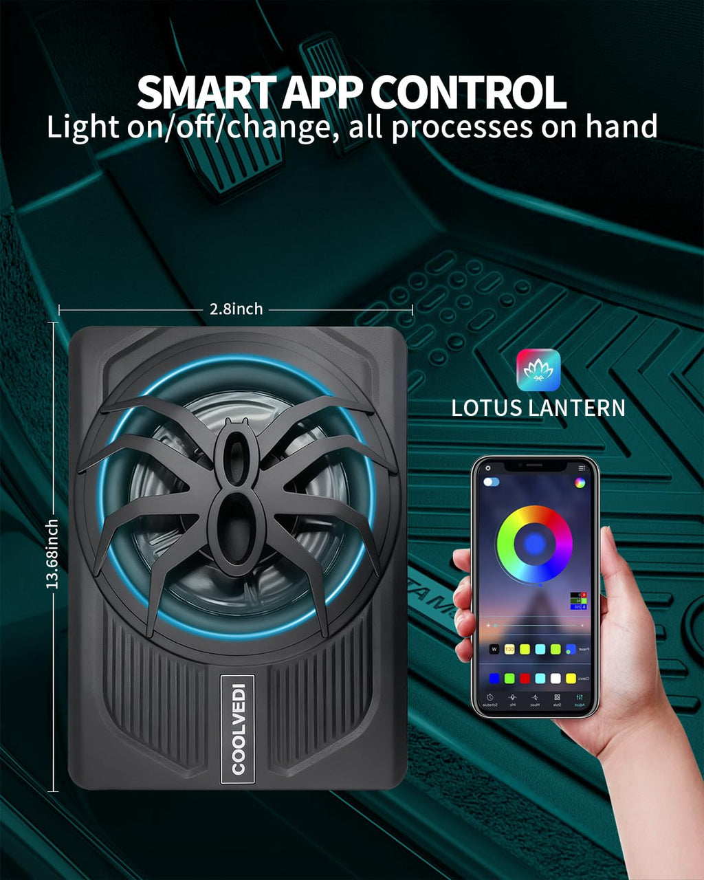 10" 1600W Slim Under Seat Powered Car Subwoofer H712