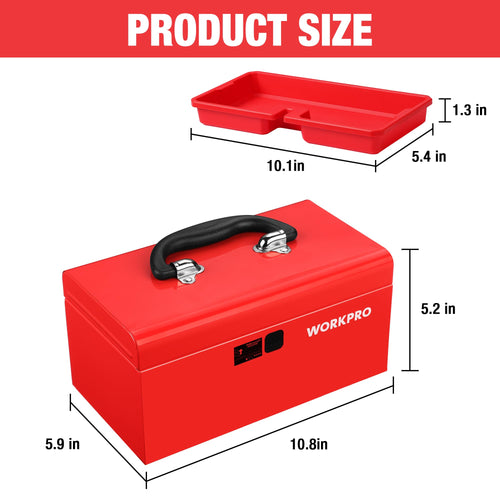 10.8" Mini Metal Tool Box with Removable Tray X444182