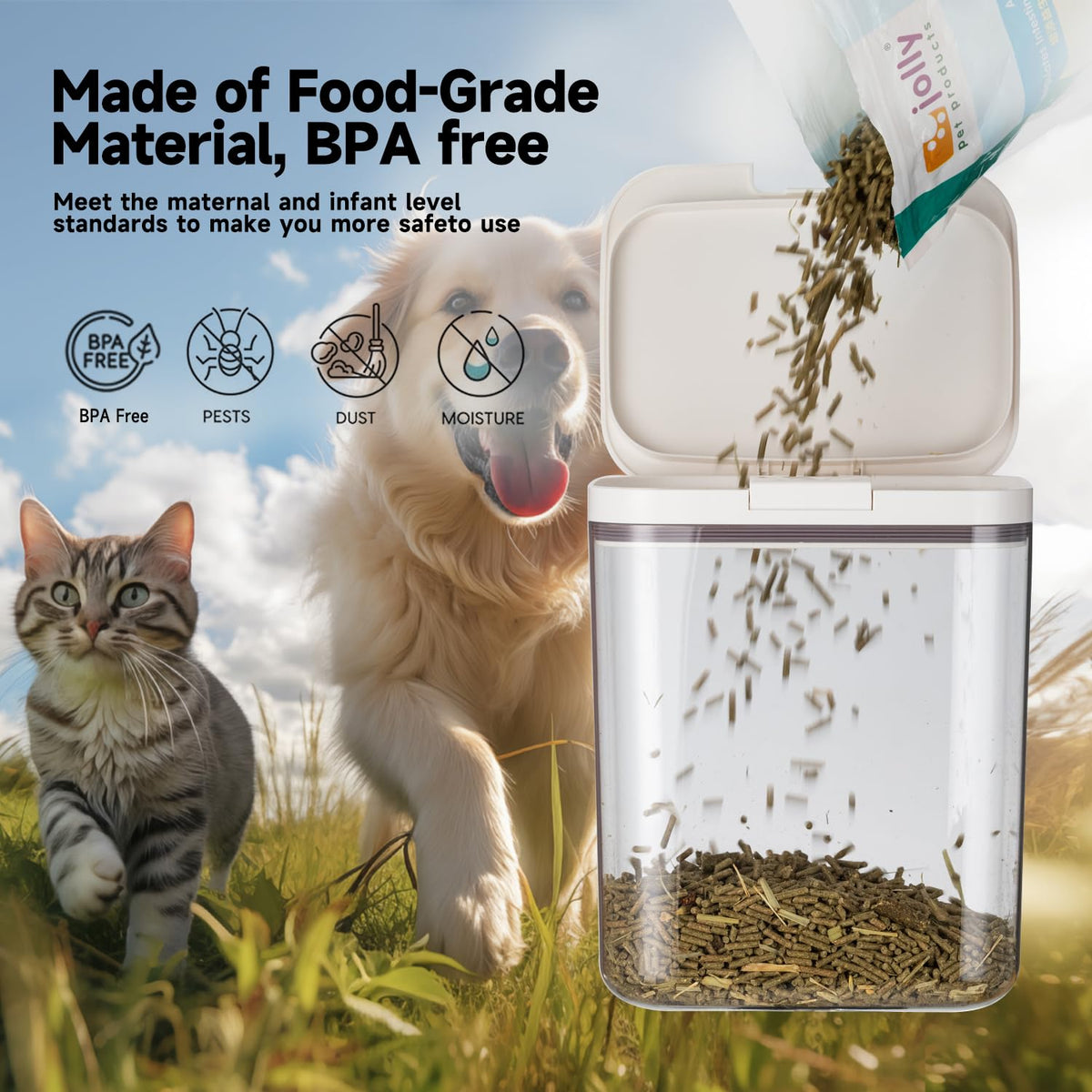 5 lbs Airtight Pet Food Storage Container with Lid V8437