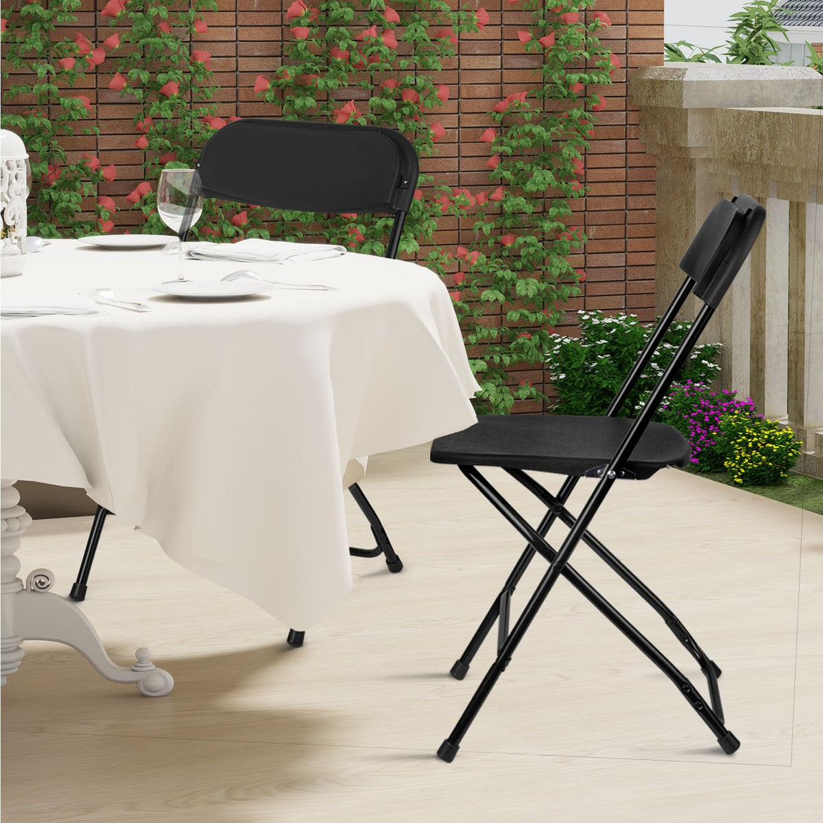 Portable Heavy Duty Folding Chairs 10 Pack Black C63376