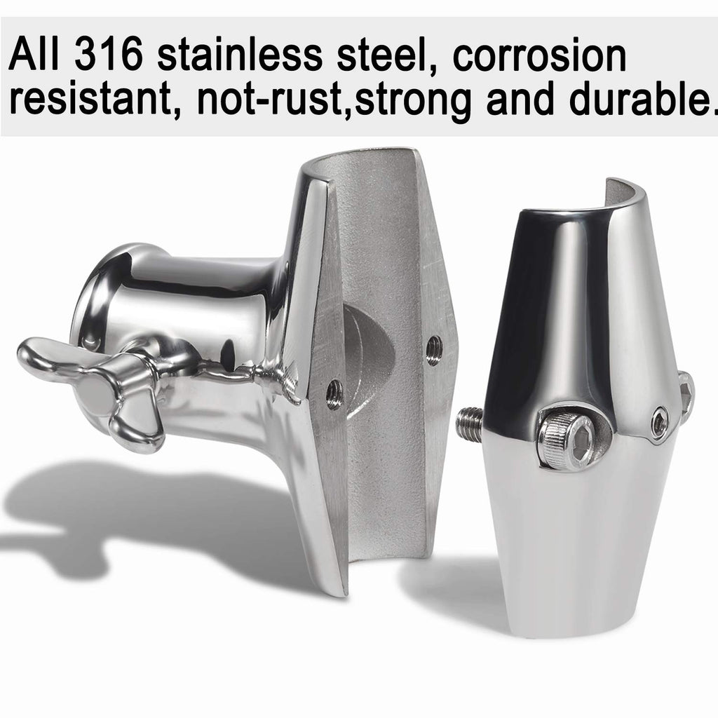 Rail Mount 316 Stainless Steel Flag Pole Holder J578