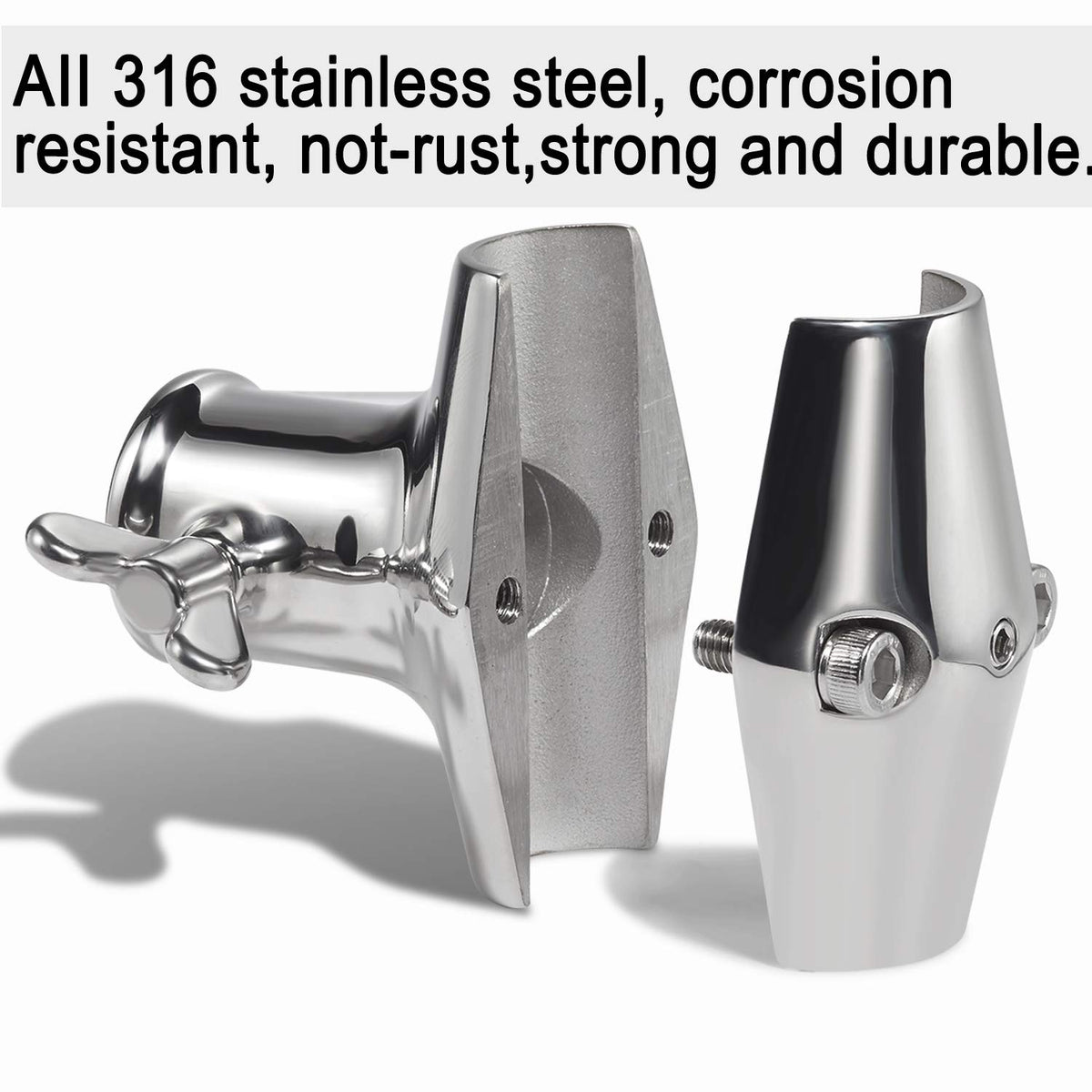 Rail Mount 316 Stainless Steel Flag Pole Holder J578