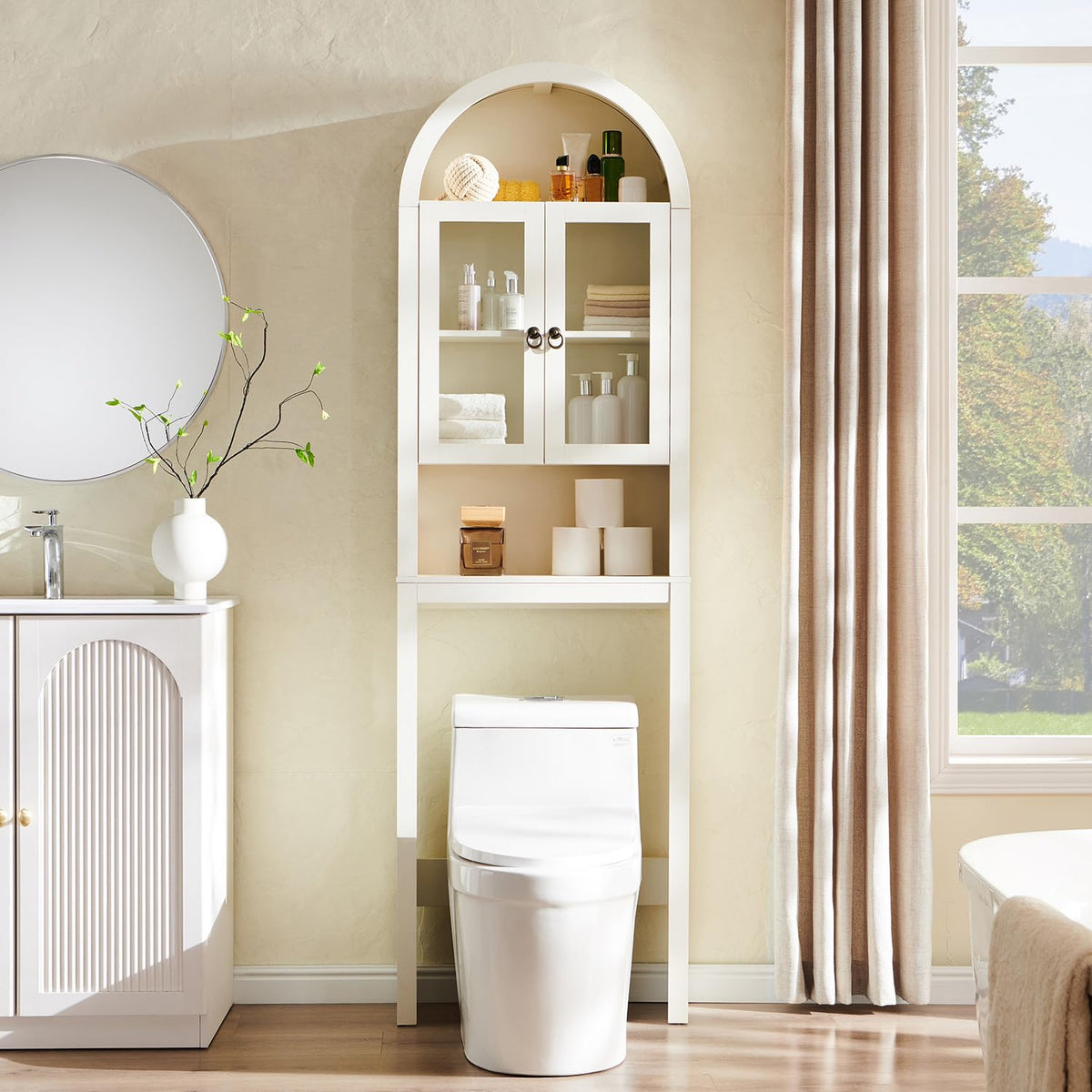 Antique White Over The Toilet Storage Cabinet W636