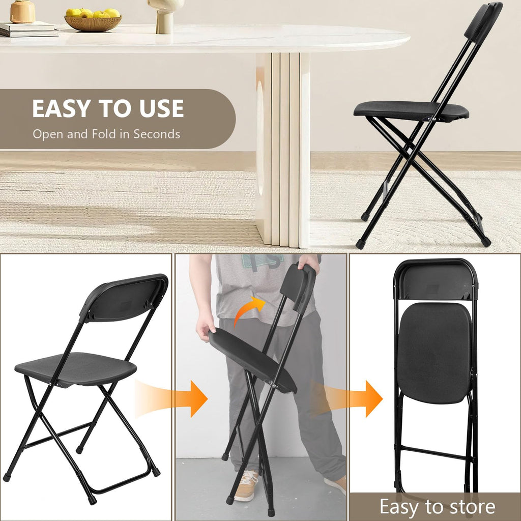 Portable Heavy Duty Folding Chairs 10 Pack Black C63376