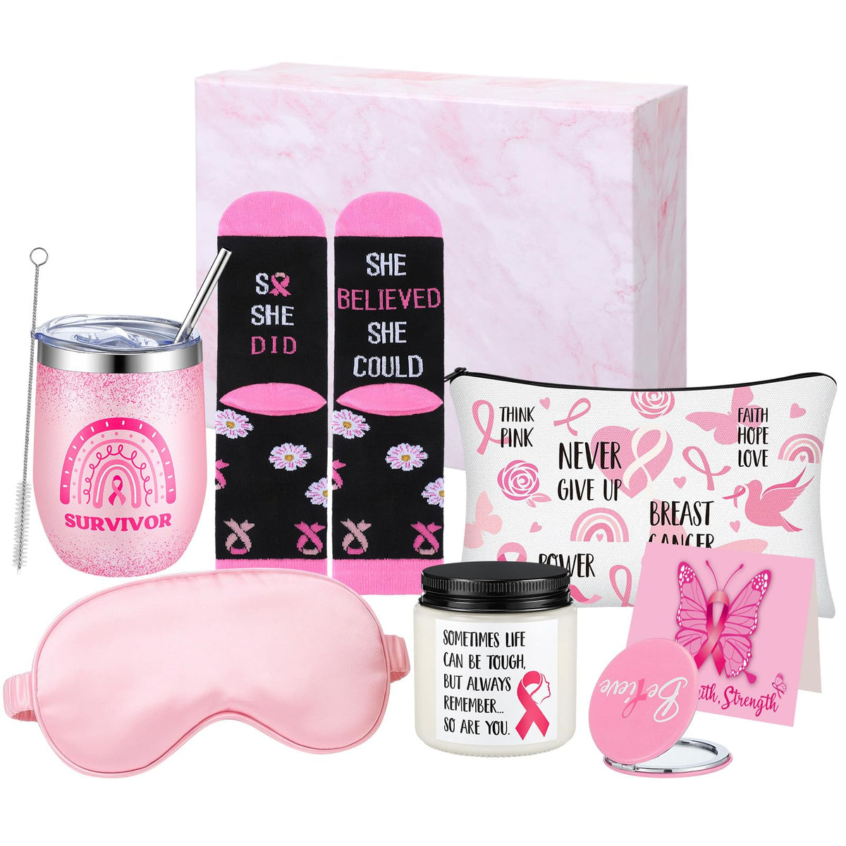 8 Pcs Breast Cancer Basket C457