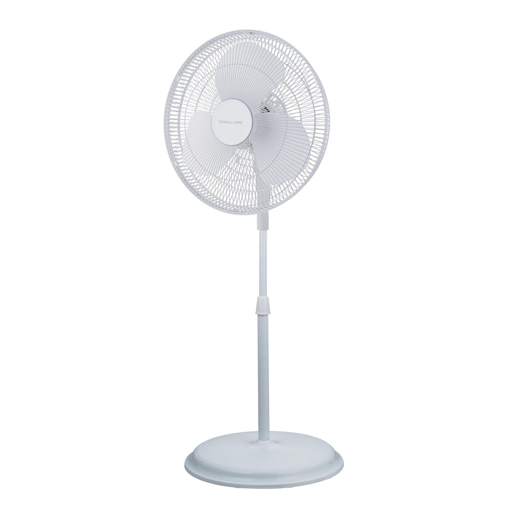 16" Oscillating Pedestal Fan with 3 Speed Settings, White F141828