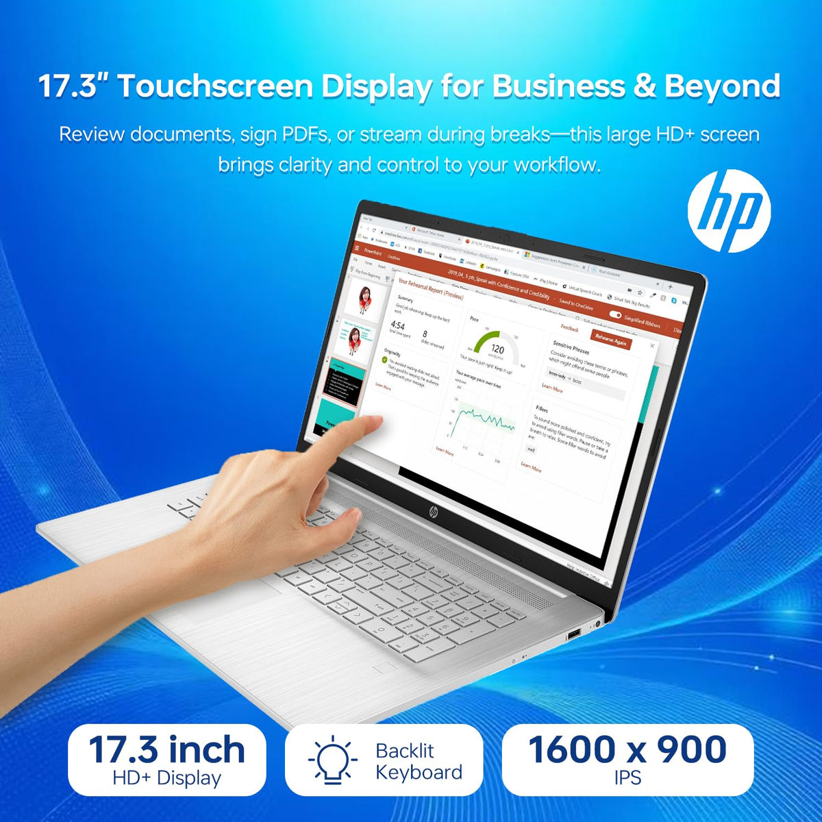 17.3" HD+ Touchscreen Laptop, Intel Core i7, 16GB RAM, 512GB SSD, Silver F87097