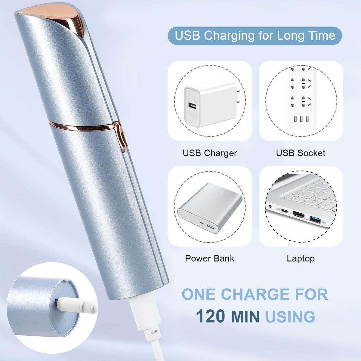 Electric Facial Hair Remover USB Rechargeable G1083