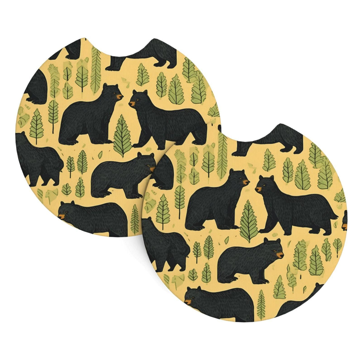 Black Bear Printed Anti Slip Waterproof Beverage Mats M76090