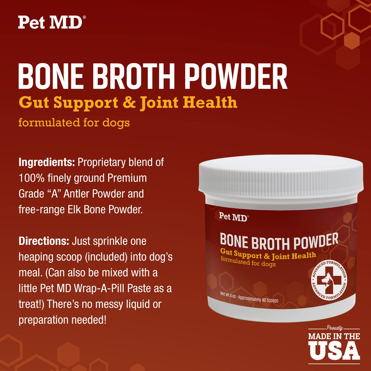 Bone Broth Powder Supplement & Peanut Butter Flavor Pill Paste T5346