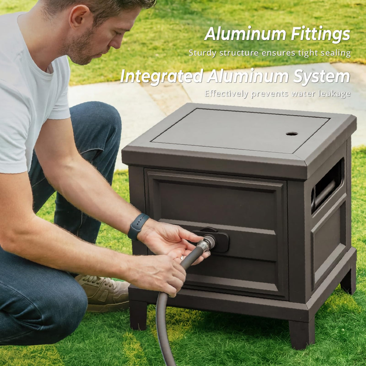 Heavy Duty Steel Garden Hose Reel Deck Box P1009