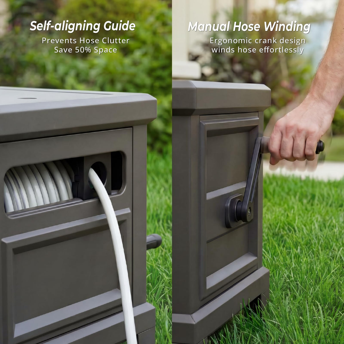 Heavy Duty Steel Garden Hose Reel Deck Box P1009