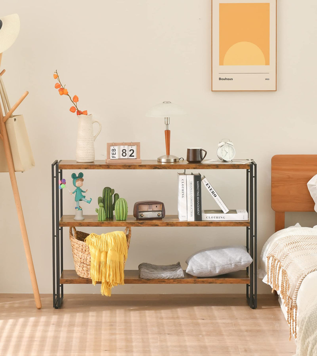 3-Tier Wood and Metal Bookshelf T4991