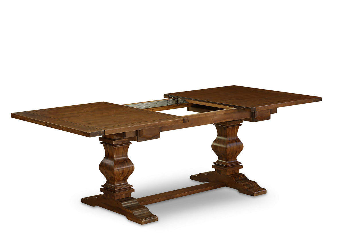 9 Piece Walnut Dining Set with 8 Upholstered Chairs E3381