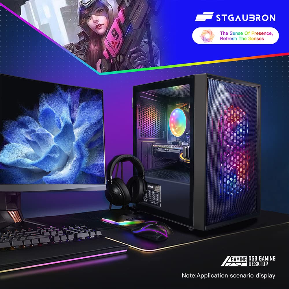 Gaming PC Bundle with 24 Inch FHD LED Monitor, GeForce RTX 2060 6G, Intel Core I5, 16G RAM, 512G SSD D316