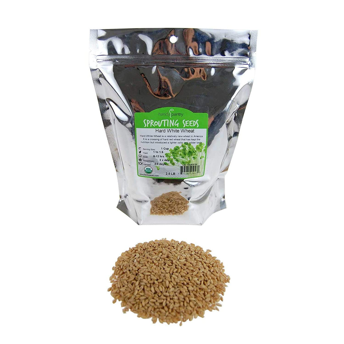 Organic Whole Wheat Kernels 2.5 Lb Non-GMO Hard White R585952