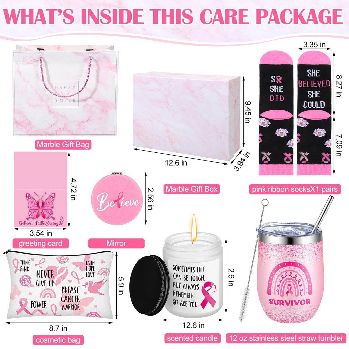 8 Pcs Breast Cancer Basket C457