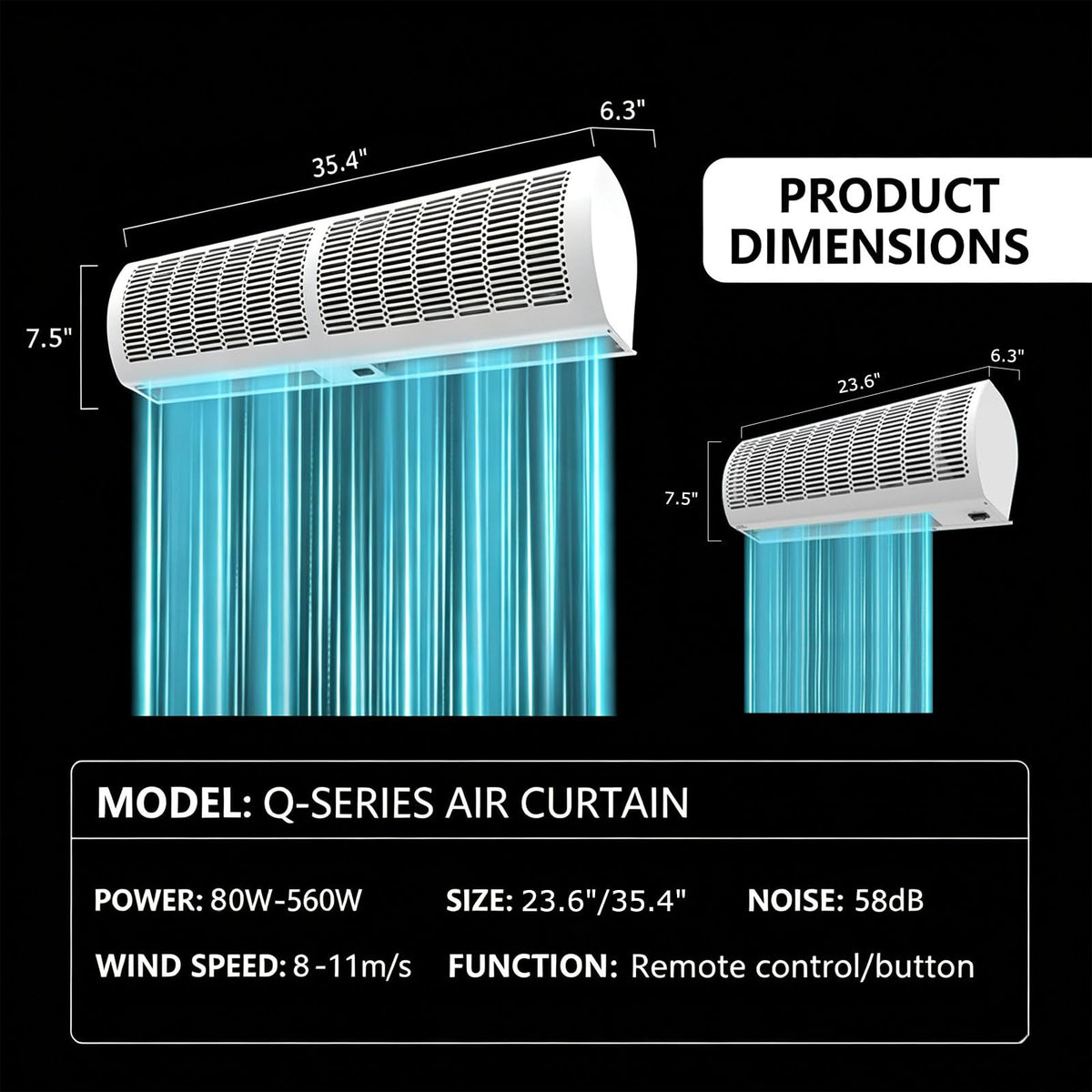 2-Speed Air Curtain Machine with Remote Control B902909