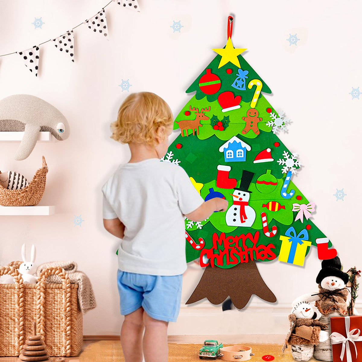 3.15 FT Lighted Felt Christmas Tree X351