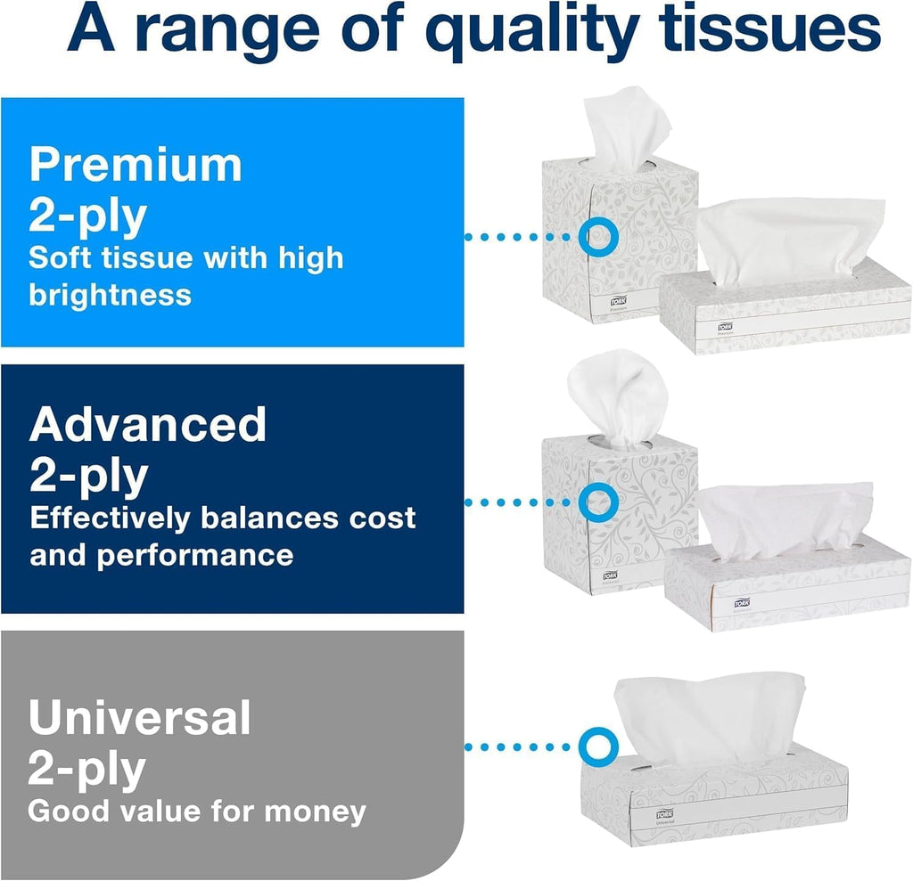 Natural Paper Hand Towel Roll and White 2-Ply Facial Tissue L2169
