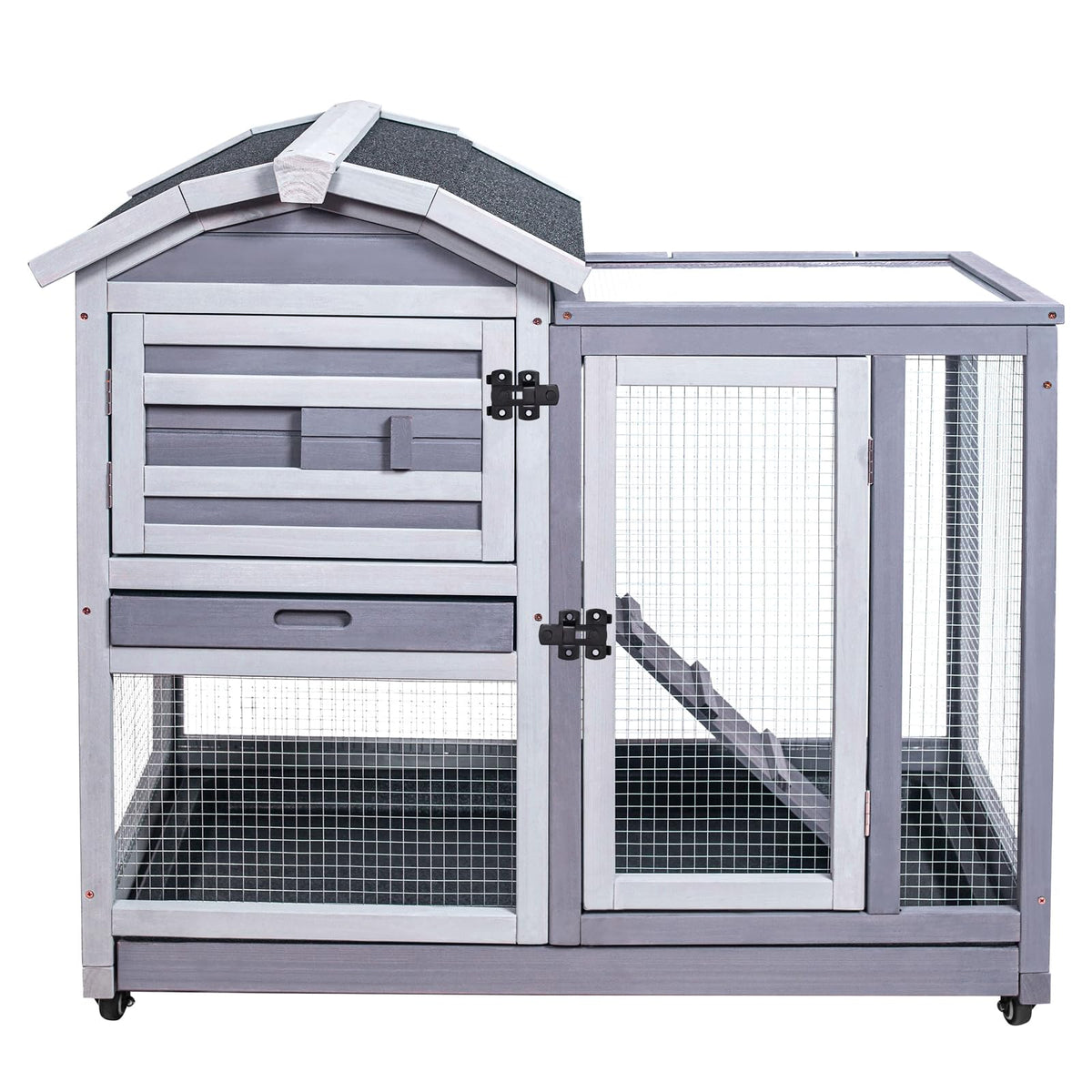 Wooden Rabbit Hutch with Waterproof Roof P6678