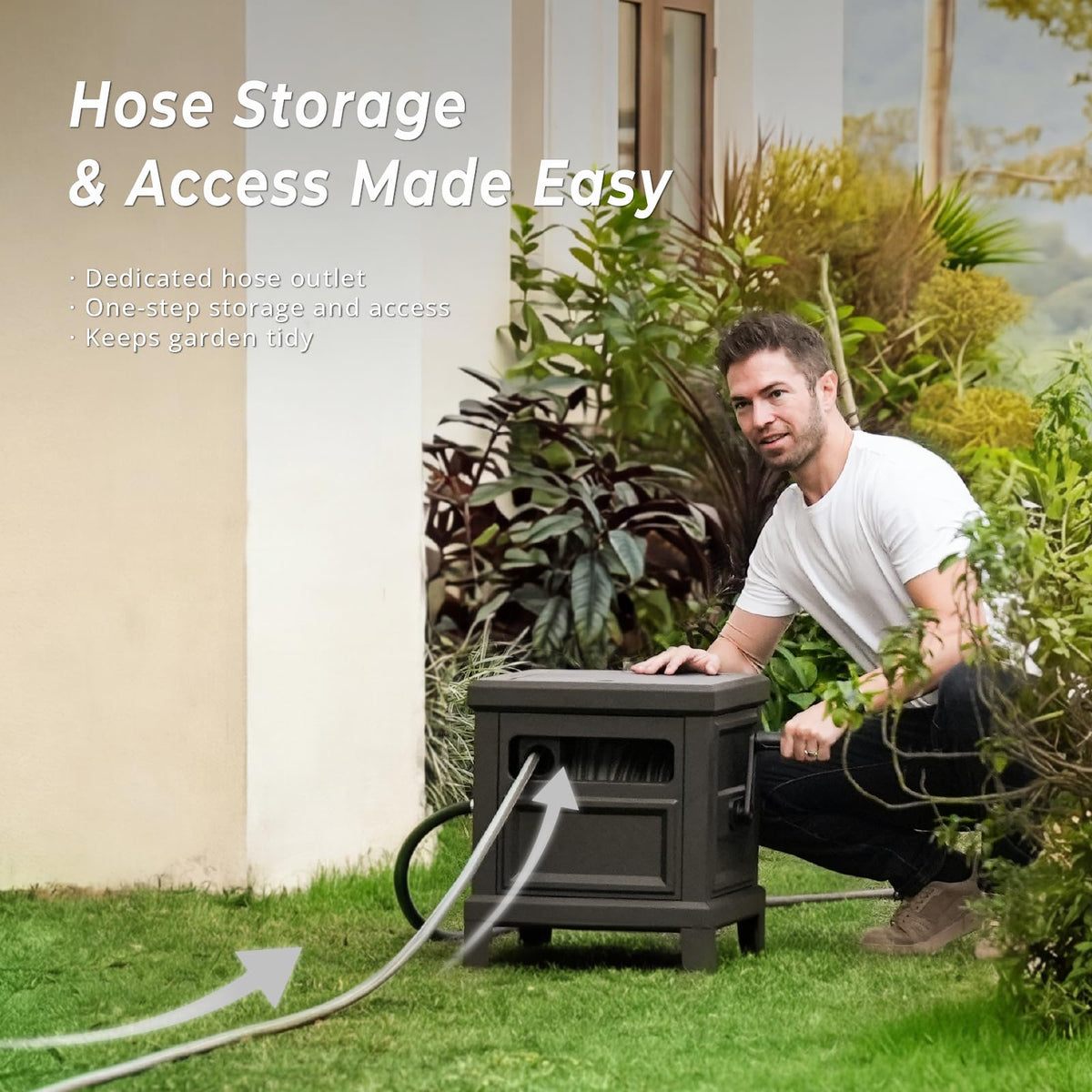 Heavy Duty Steel Garden Hose Reel Deck Box P1009