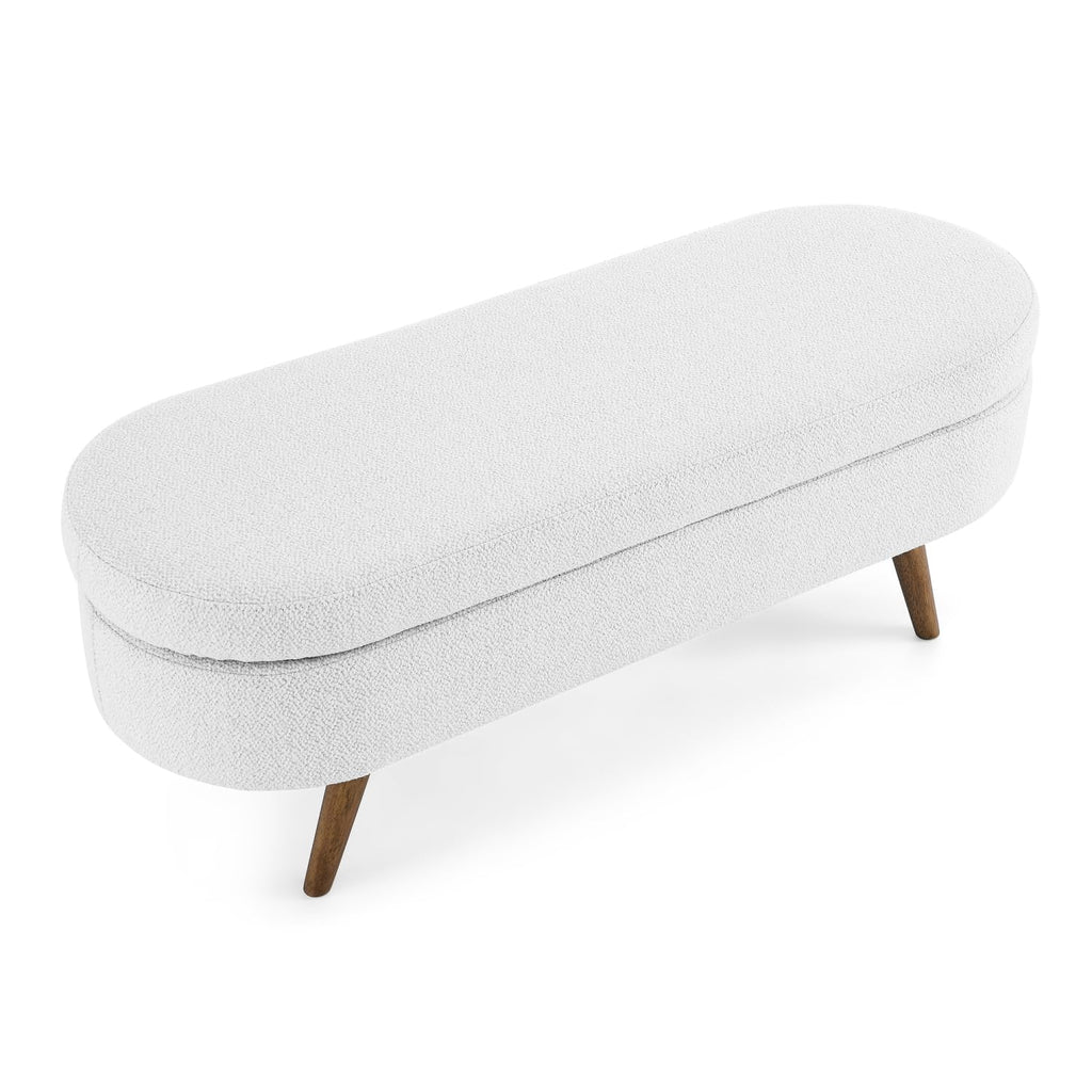 Oval Storage Bench with Rubber Wood Legs C753