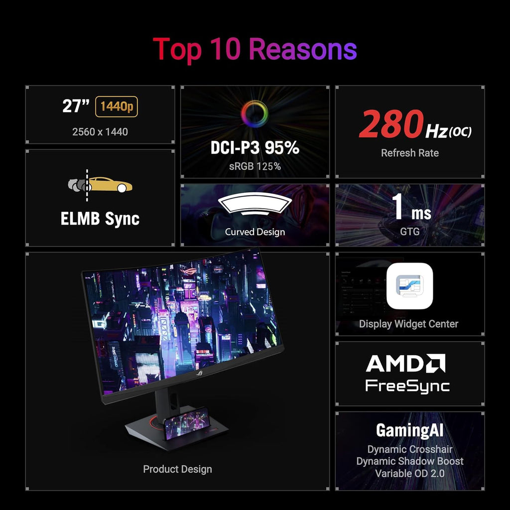 27" Curved 280Hz QHD Gaming Monitor V7125