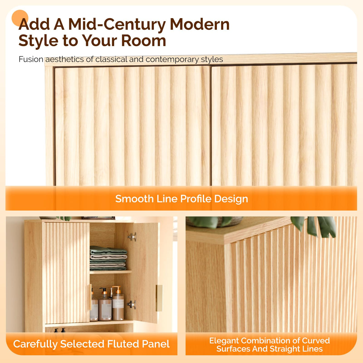 Over The Toilet Storage Cabinet with Adjustable Shelves M88423