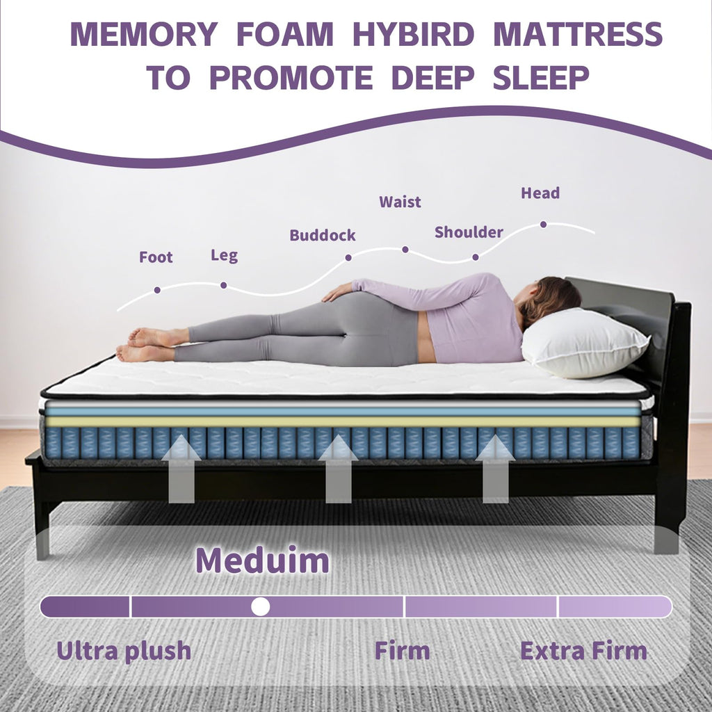 Full Size 12 inch Cooling Hybrid Mattress O8140