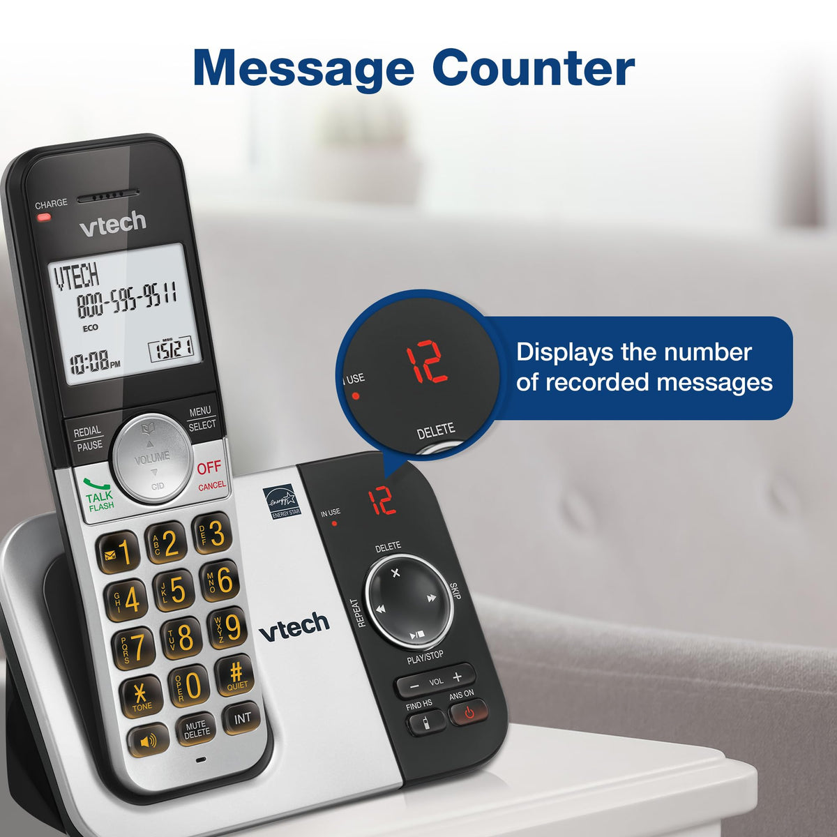 Cordless Home Phone with Answering Machine V7048