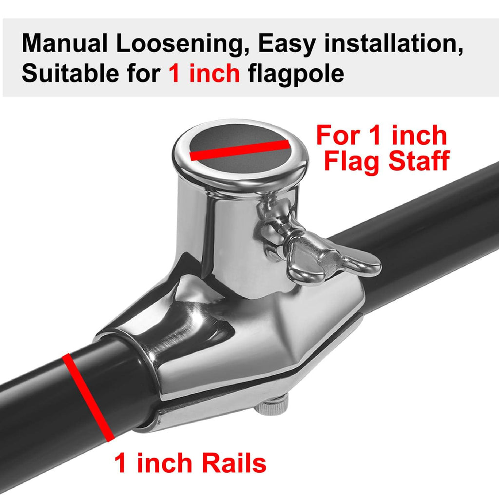 Rail Mount 316 Stainless Steel Flag Pole Holder J578