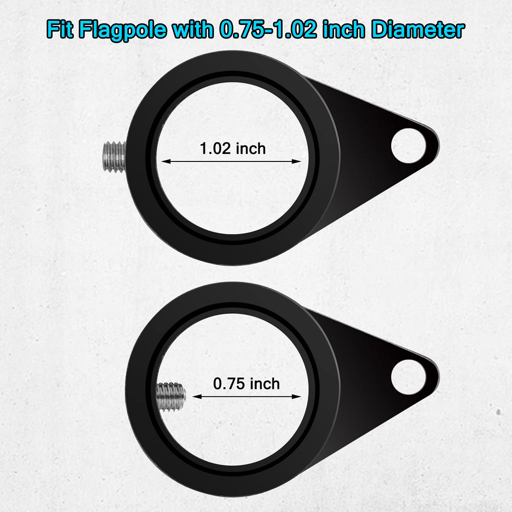 Aluminum Alloy 360° Rotating Flag Pole Rings with Carabiner, Pack of 2 I51399