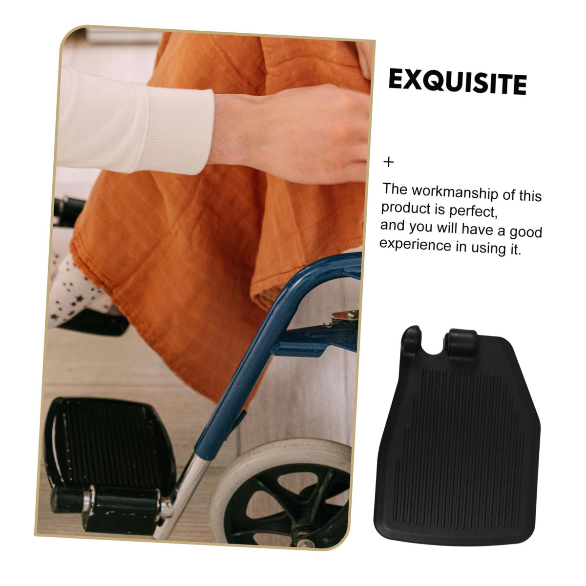 Black Wheelchair Foot Rest 1 Pair Replacement Footplates O11346