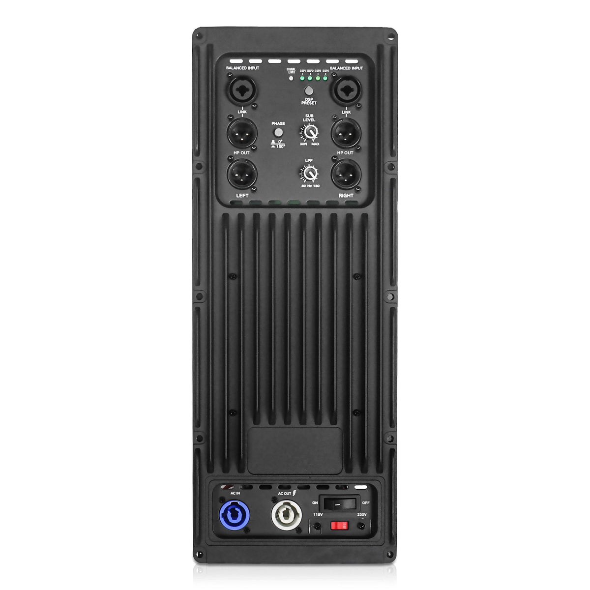 18" 1600W Powered PA/DJ Subwoofer with Class-D Amplifier, Birch Plywood, Black A5754