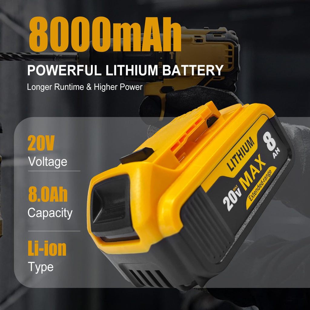 8Ah Replacement Battery for 20V Max Tools H886734