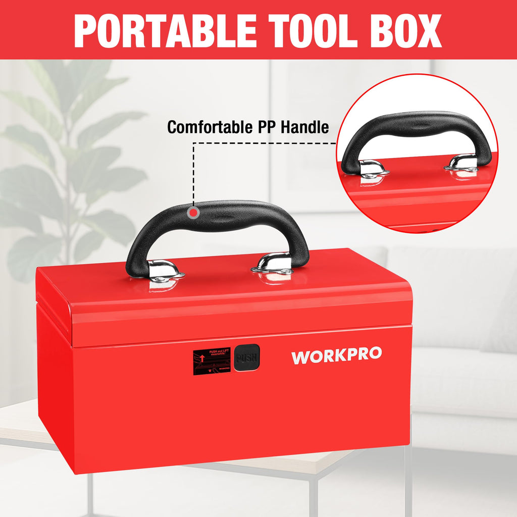 10.8" Mini Metal Tool Box with Removable Tray X444182