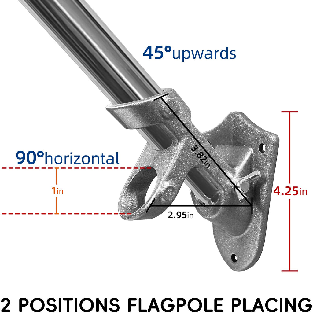 6 FT Stainless Steel Flag Pole Kit, 2 Packs U7379