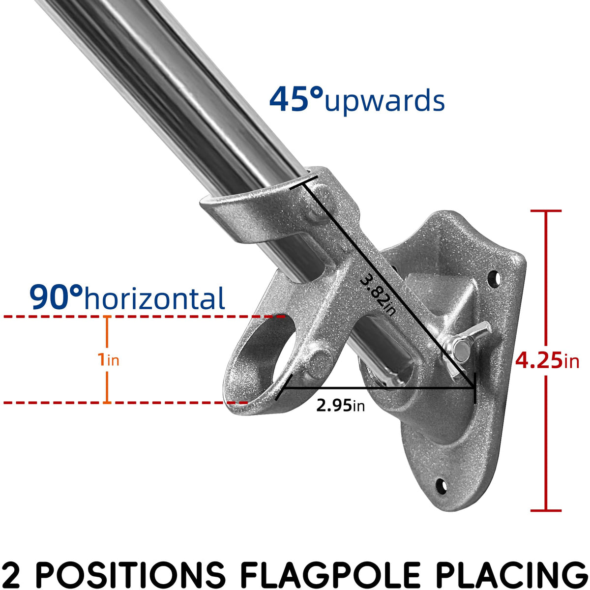 6 FT Stainless Steel Flag Pole Kit, 2 Packs U7379