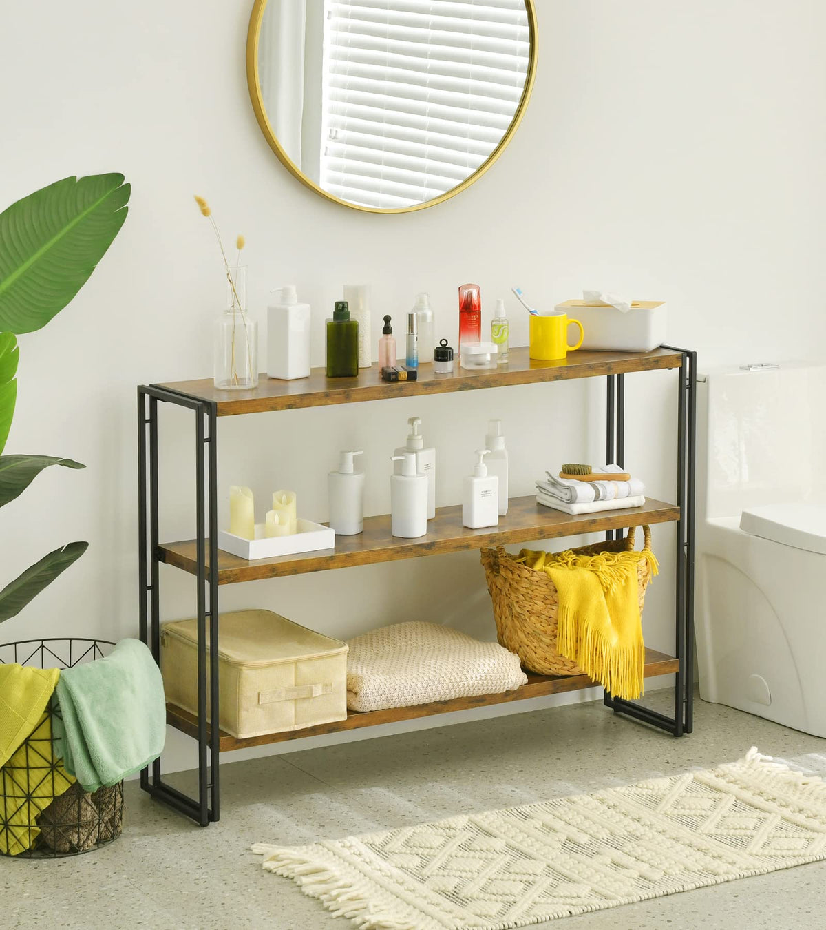 3-Tier Wood and Metal Bookshelf T4991