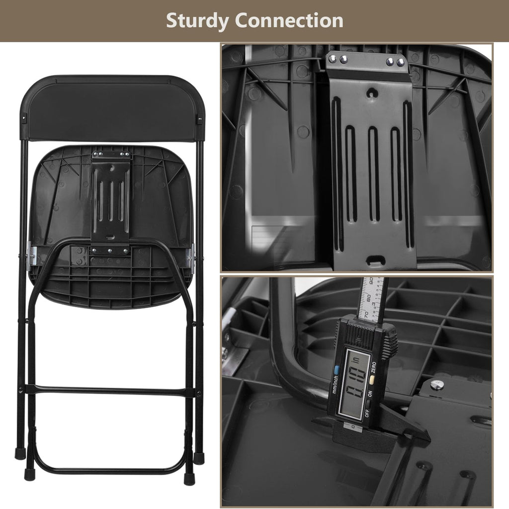 Portable Heavy Duty Folding Chairs 10 Pack Black C63376