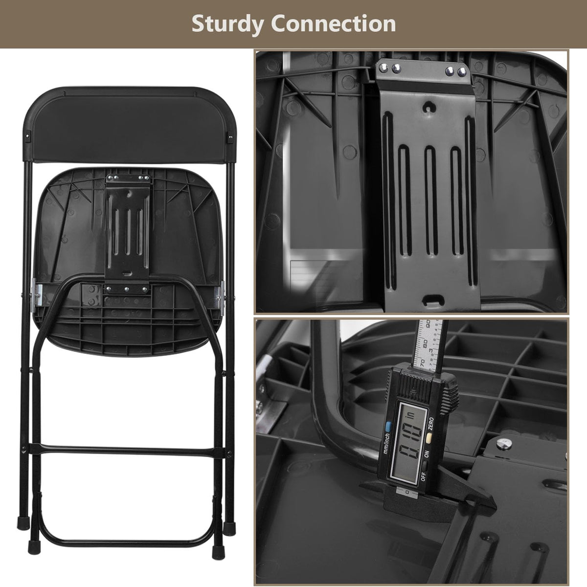 Portable Heavy Duty Folding Chairs 10 Pack Black C63376
