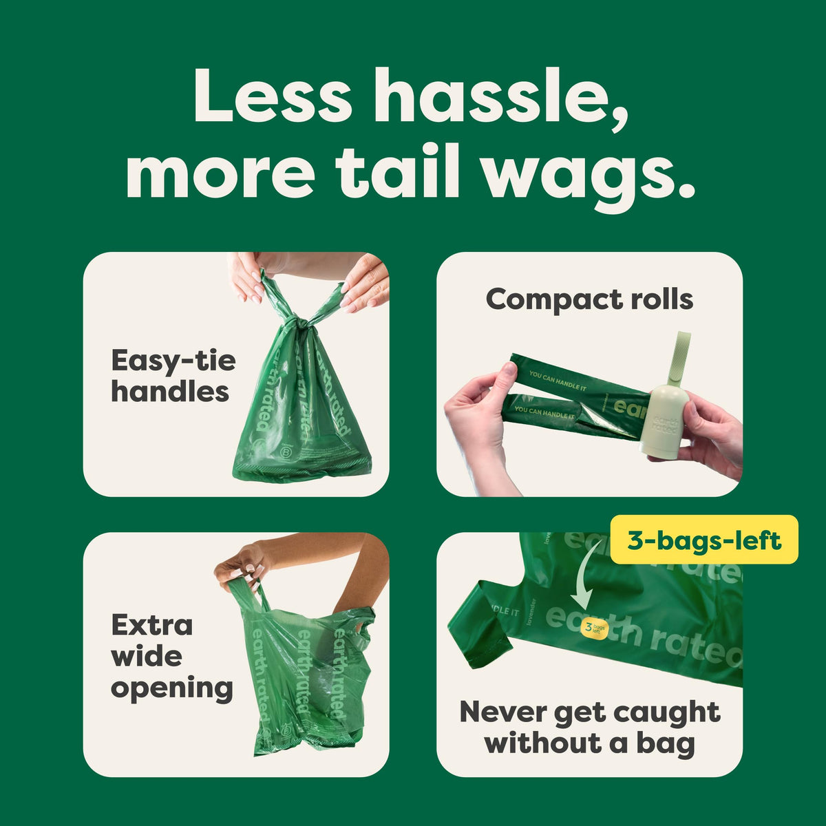Dog Poop Bags 105 Easy Tie Handle Lavender Z897